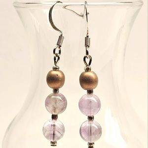 Purple Amethyst Beaded Earrings